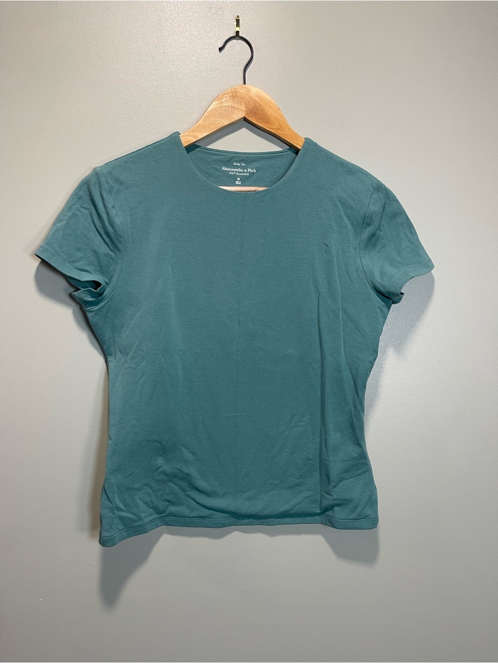 Abercrombie & Fitch Women’s Baby Tee Teal Crewneck T-Shirt